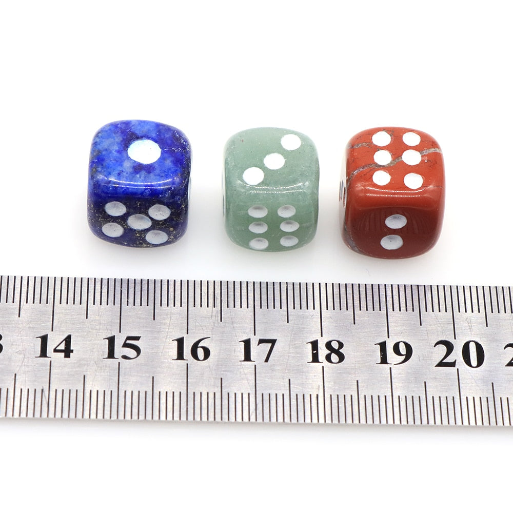 16mm Natural Crystals Stones Amethyst Rose Quartz D6 Playing Games Dice Set Opaque For Bar Pub Club Party Board Entertainment