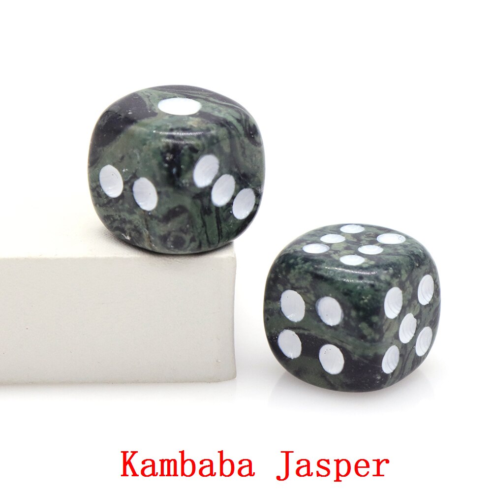 16mm Natural Crystals Stones Amethyst Rose Quartz D6 Playing Games Dice Set Opaque For Bar Pub Club Party Board Entertainment