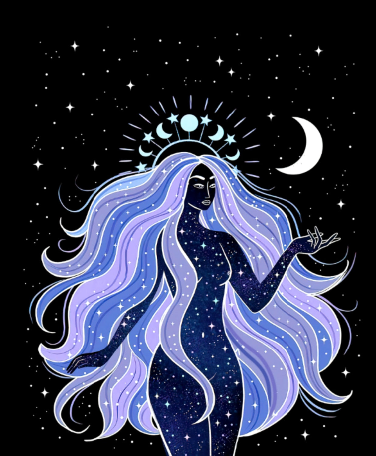 Hecate Triple Moon Goddess Of Witchcraft Colored Witchcraft Supplies Tarot Cloth Mystic Aesthetic Altar Cloth Witch Gift