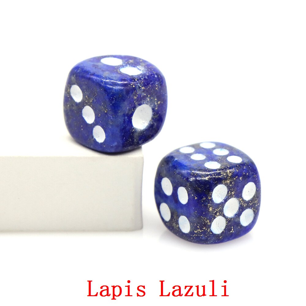 16mm Natural Crystals Stones Amethyst Rose Quartz D6 Playing Games Dice Set Opaque For Bar Pub Club Party Board Entertainment