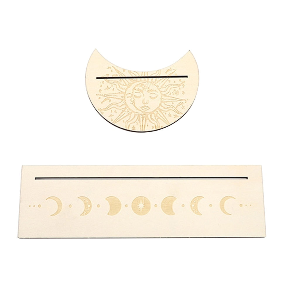 2pcs Wooden Tarot Card Stand Witch Divination Tool Display Rectangle Card Holder Altar Supplies Tarot Card Holder Stand Mount