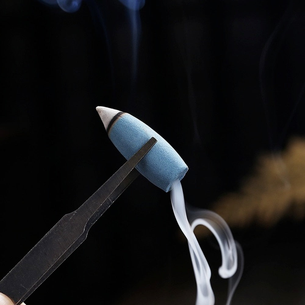 50/100pcs Mixed Burner Incense 28x15mm Backflow Incense Buddha Rose Mint Natural Sandalwood Tea Cone Incense Burner Anti-odour