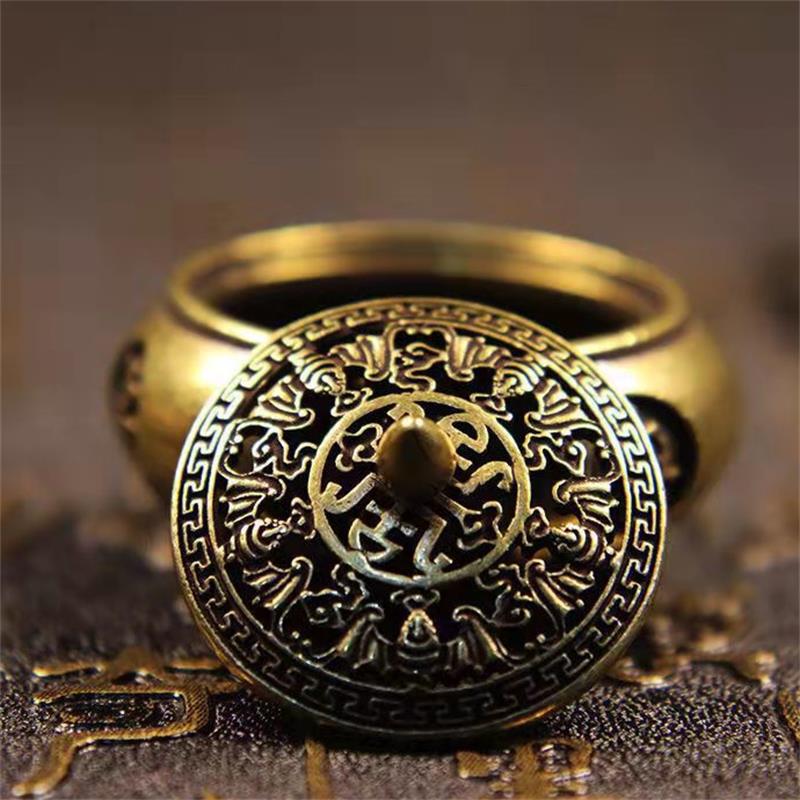 Retro Copper Incense Burner Incense Holder With Cover Twelve Chinese Zodiac Sign Censer Carving Desktop Ornament