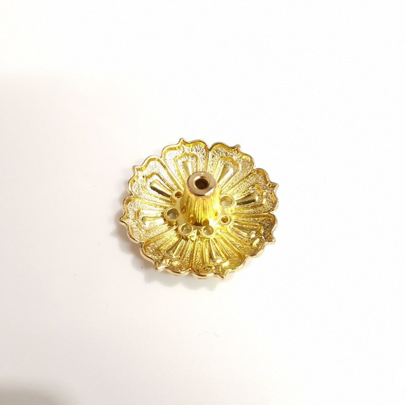 Incense Holders Mini Meditation Buddha Sandalwood Stick Holder Burner Round Dish Enamel Lotus Flower Catcher Plate Home Decor