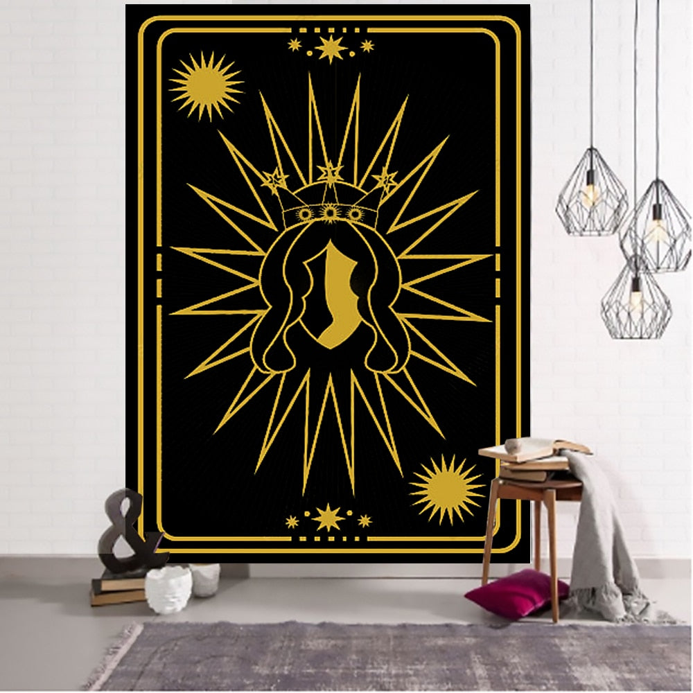 Witches High Priest Tarot Art Tapestry Dorm Constellation Hippie Astrology Wall Hanging Mandala for Bedroom Living Room Decor
