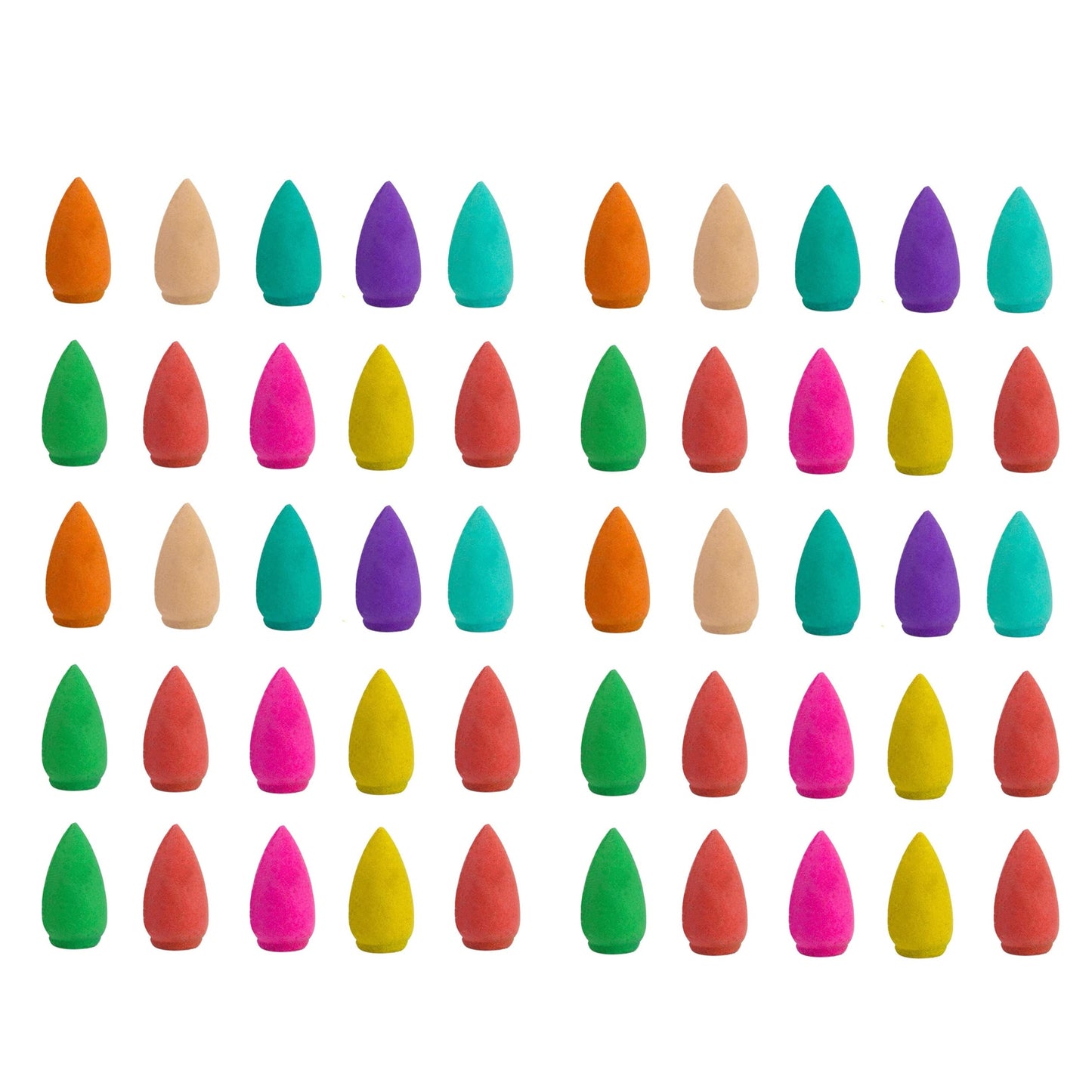 50/100pcs Mixed Burner Incense 28x15mm Backflow Incense Buddha Rose Mint Natural Sandalwood Tea Cone Incense Burner Anti-odour