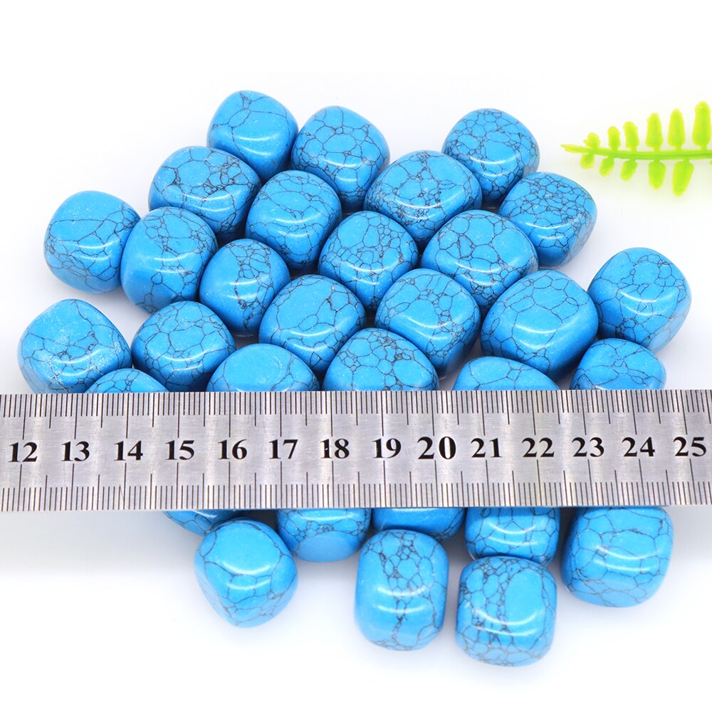 Natural Blue Turquoise Crystal Stone Gravel Specimen Square Polished Reiki Healing Gemstone for Aquarium Fish Tank Home Decor