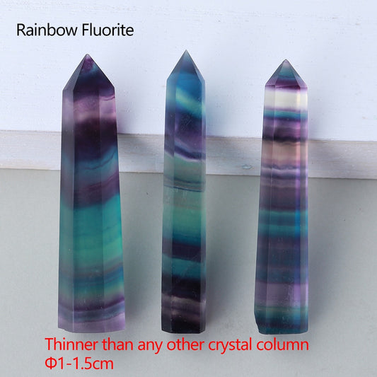 Runyangshi Crystal Hexagonal Prism Crafts Natural Stone Quartz Tower 36 Colors Energy Mineral Wand Home Decoration