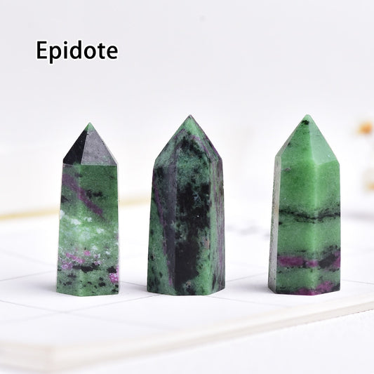 Runyangshi Crystal Hexagonal Prism Crafts Natural Stone Quartz Tower 36 Colors Energy Mineral Wand Home Decoration