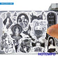 50pcs Gothic Witch Devil Skull Magic Spells Black White Stickers for Phone Laptop Luggage Skateboard Bike Motorcycle Car Sticker