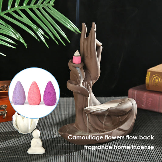 50 Pcs Backflow Incense Cones Anti-odour Cone Mixed Flavor Natural Incense Floral Lavender Sandalwood Aloes Peony Room Incense