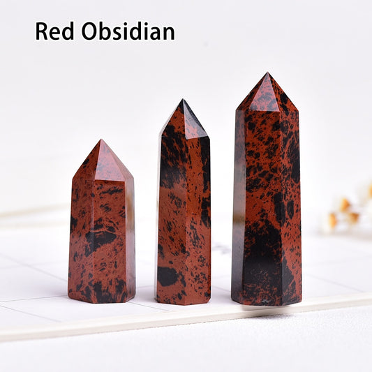 Runyangshi Crystal Hexagonal Prism Crafts Natural Stone Quartz Tower 36 Colors Energy Mineral Wand Home Decoration