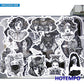 50pcs Gothic Witch Devil Skull Magic Spells Black White Stickers for Phone Laptop Luggage Skateboard Bike Motorcycle Car Sticker