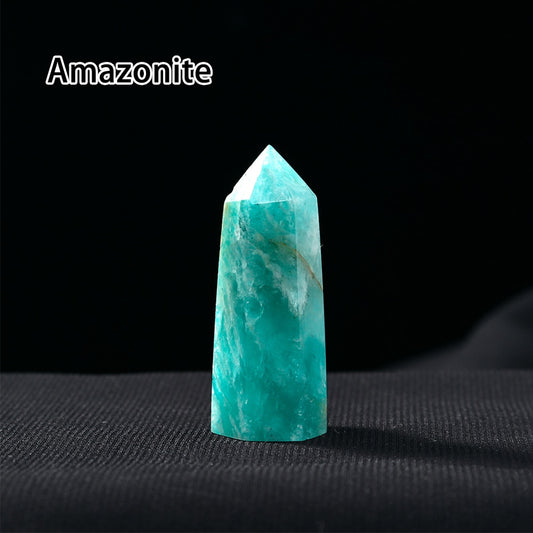 Runyangshi Crystal Hexagonal Prism Crafts Natural Stone Quartz Tower 36 Colors Energy Mineral Wand Home Decoration
