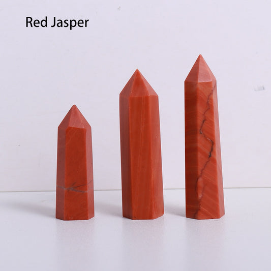 Runyangshi Crystal Hexagonal Prism Crafts Natural Stone Quartz Tower 36 Colors Energy Mineral Wand Home Decoration