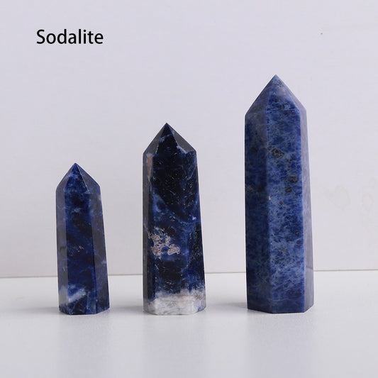Runyangshi Crystal Hexagonal Prism Crafts Natural Stone Quartz Tower 36 Colors Energy Mineral Wand Home Decoration