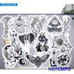 50pcs Gothic Witch Devil Skull Magic Spells Black White Stickers for Phone Laptop Luggage Skateboard Bike Motorcycle Car Sticker