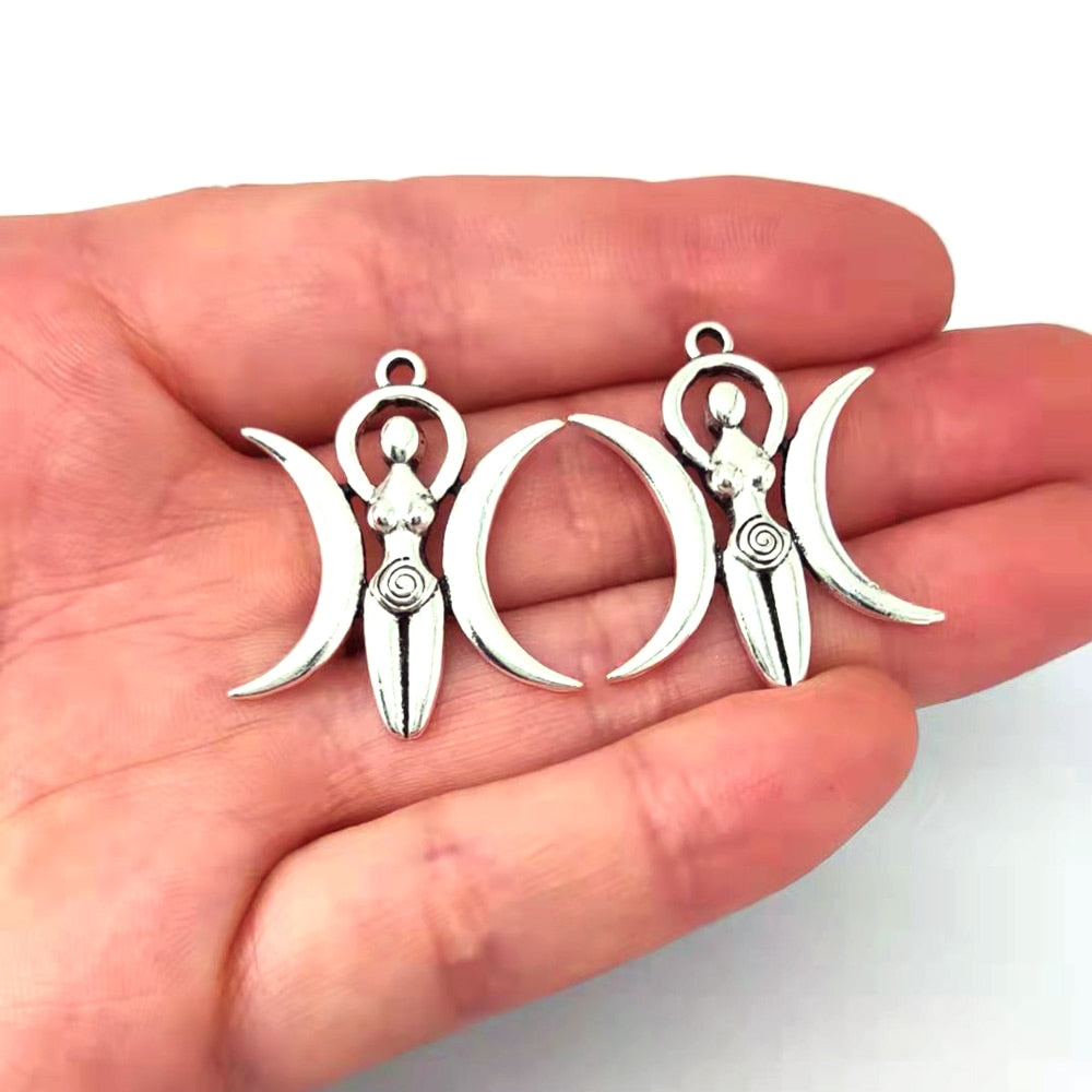 8 designs 50pcs Wiccan Goddess Moon Yoga Pendant charm Witchcraft Fashion Jewelry for Women