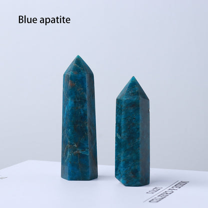 Runyangshi Crystal Hexagonal Prism Crafts Natural Stone Quartz Tower 36 Colors Energy Mineral Wand Home Decoration