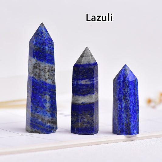 Runyangshi Crystal Hexagonal Prism Crafts Natural Stone Quartz Tower 36 Colors Energy Mineral Wand Home Decoration