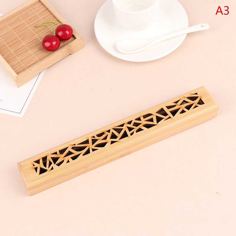 1 Pcs Burning Joss Incense Box Burner Ash Catcher Bamboo Wooden Incense Stick Holder Home Decoration