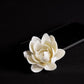 Handmade Buddhist Aromatherapy Censer Use In Office Teahouse Ceramic White Lotus Incense Burner Home Decor Incense Stick Holder