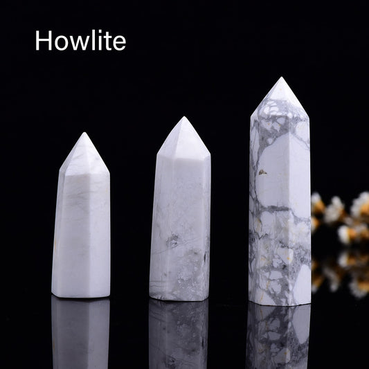 Runyangshi Crystal Hexagonal Prism Crafts Natural Stone Quartz Tower 36 Colors Energy Mineral Wand Home Decoration