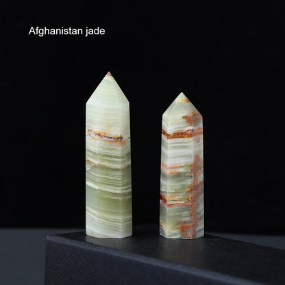 Runyangshi Crystal Hexagonal Prism Crafts Natural Stone Quartz Tower 36 Colors Energy Mineral Wand Home Decoration