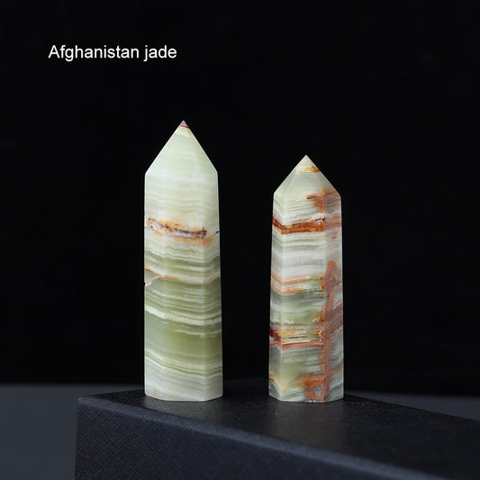 Runyangshi Crystal Hexagonal Prism Crafts Natural Stone Quartz Tower 36 Colors Energy Mineral Wand Home Decoration
