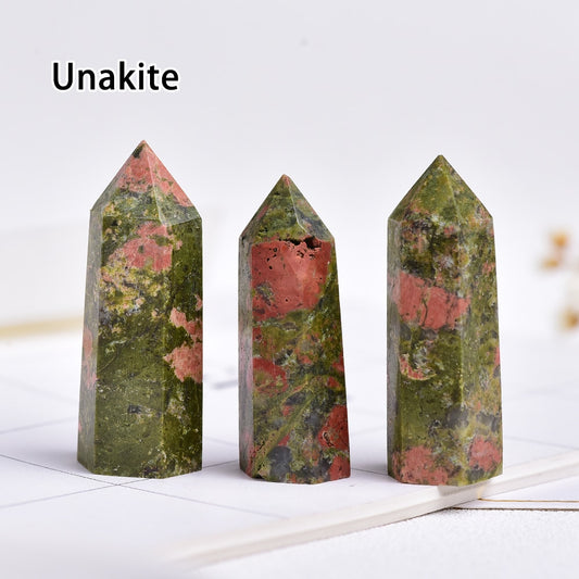 Runyangshi Crystal Hexagonal Prism Crafts Natural Stone Quartz Tower 36 Colors Energy Mineral Wand Home Decoration