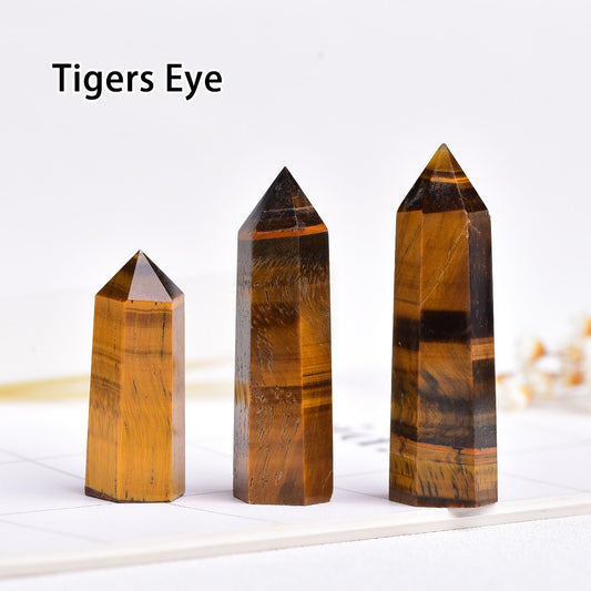 Runyangshi Crystal Hexagonal Prism Crafts Natural Stone Quartz Tower 36 Colors Energy Mineral Wand Home Decoration