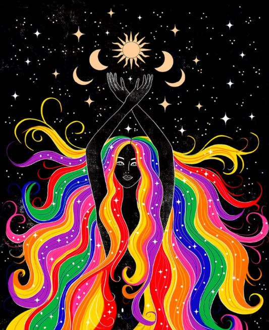 The Sacred Self-Care Oracle Table Cloth Witchcraft Supplies Tarot Spread Alter Cloth Triple Goddess Altare
