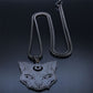 Goth Wicca Cat Moon Star Hollow Pendant Necklace Women Black Color Heptagram Witchcraft Stainless Steel Necklaces Jewelry N7079S