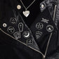 Best selling punk Witch coffin brooch Witch book Round Black brooch Dark series vintage badge
