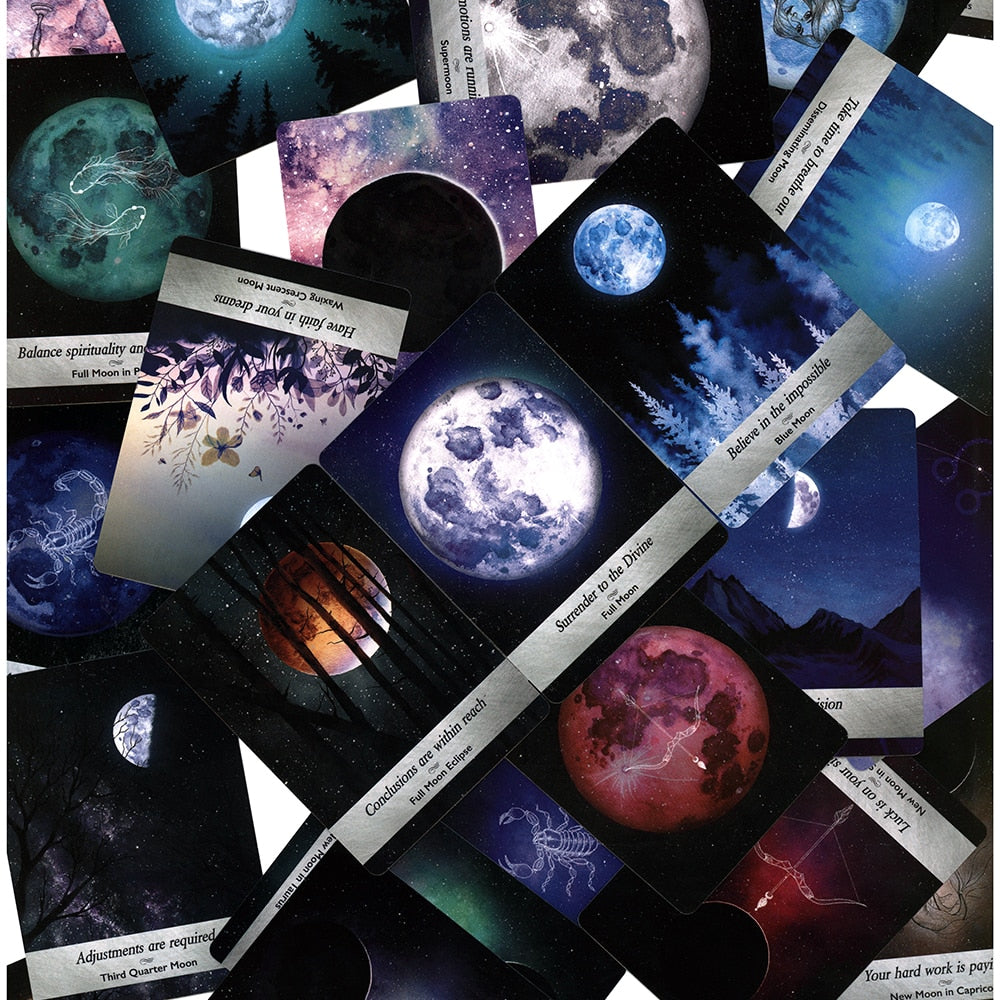 Moonology New Oracle Cards Divination Fate Game Affectional  Oracle Deck Tarot Cards for Beginners  With PDF Guidebook