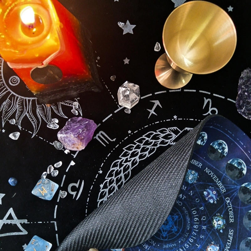 Tarot Tablecloth Magic Altar Table Cloth Astrology Pad Round Shape Pendulum Pad 918E