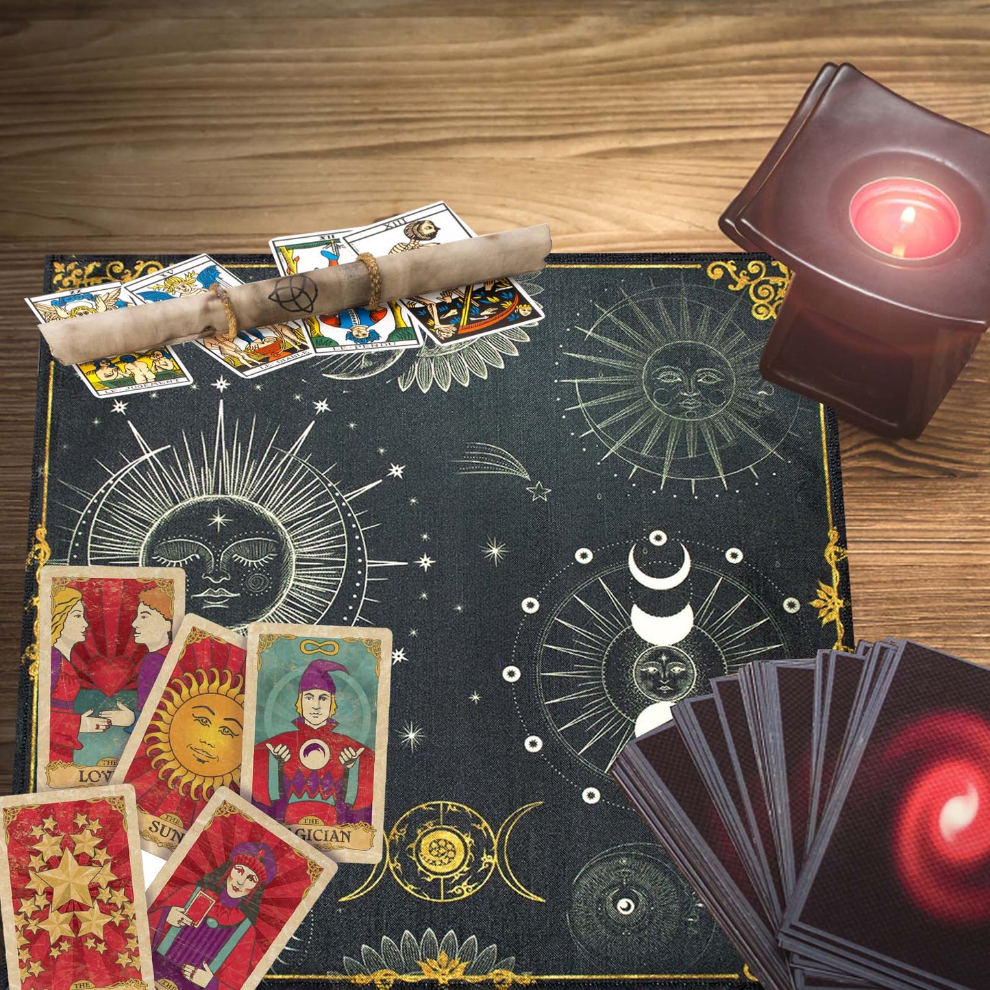 60x60 Tarot Card Tablecloth High Quality Sackcloth Divination Altar Cloth Board Game Fortune Astrology Oracle Card Pad Drop Ship