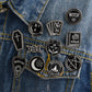 Best selling punk Witch coffin brooch Witch book Round Black brooch Dark series vintage badge