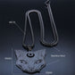 Goth Wicca Cat Moon Star Hollow Pendant Necklace Women Black Color Heptagram Witchcraft Stainless Steel Necklaces Jewelry N7079S