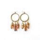 Bohemian Hoop Earrings-Quartz Earrings-Natural Crystal Earrings-Chandelier Earrings-Brass Hoop Earrings-Gift for Wife