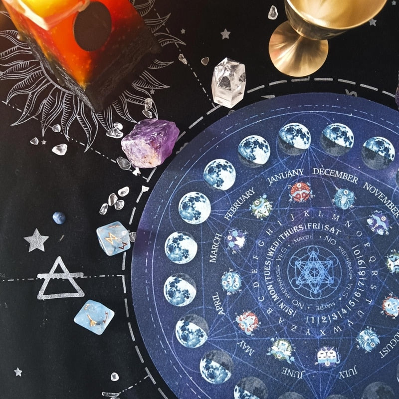 Tarot Tablecloth Magic Altar Table Cloth Astrology Pad Round Shape Pendulum Pad 918E