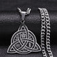 Viking Witch Celtic Knot Pendant Necklace Stainless Steel Men Chain Odin Gothic Necklace Protection Amulet Jewelry nudo de bruj