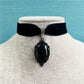 Brand New Black Velvet Collar, Gothic Victorian Black Embossed Crystal Necklace, Fashion Women Gifts, Pagan Witchcraft Jewelry