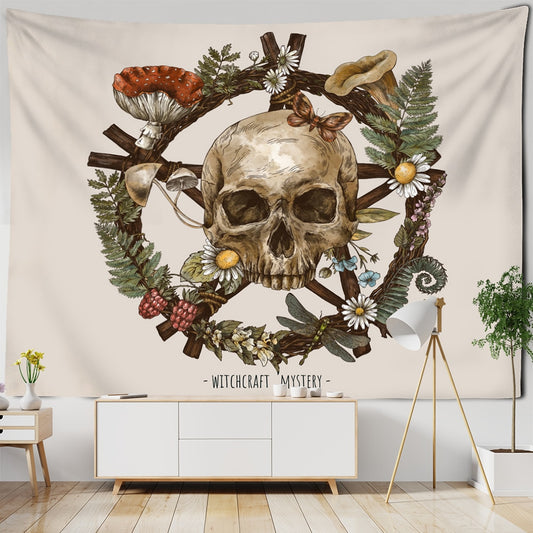 Vintage Witchcraft Tapestry Sun Wall Hanging Botanical Celestial Floral Wall Tapestry Hippie Flower Wall Carpets Dorm Decor