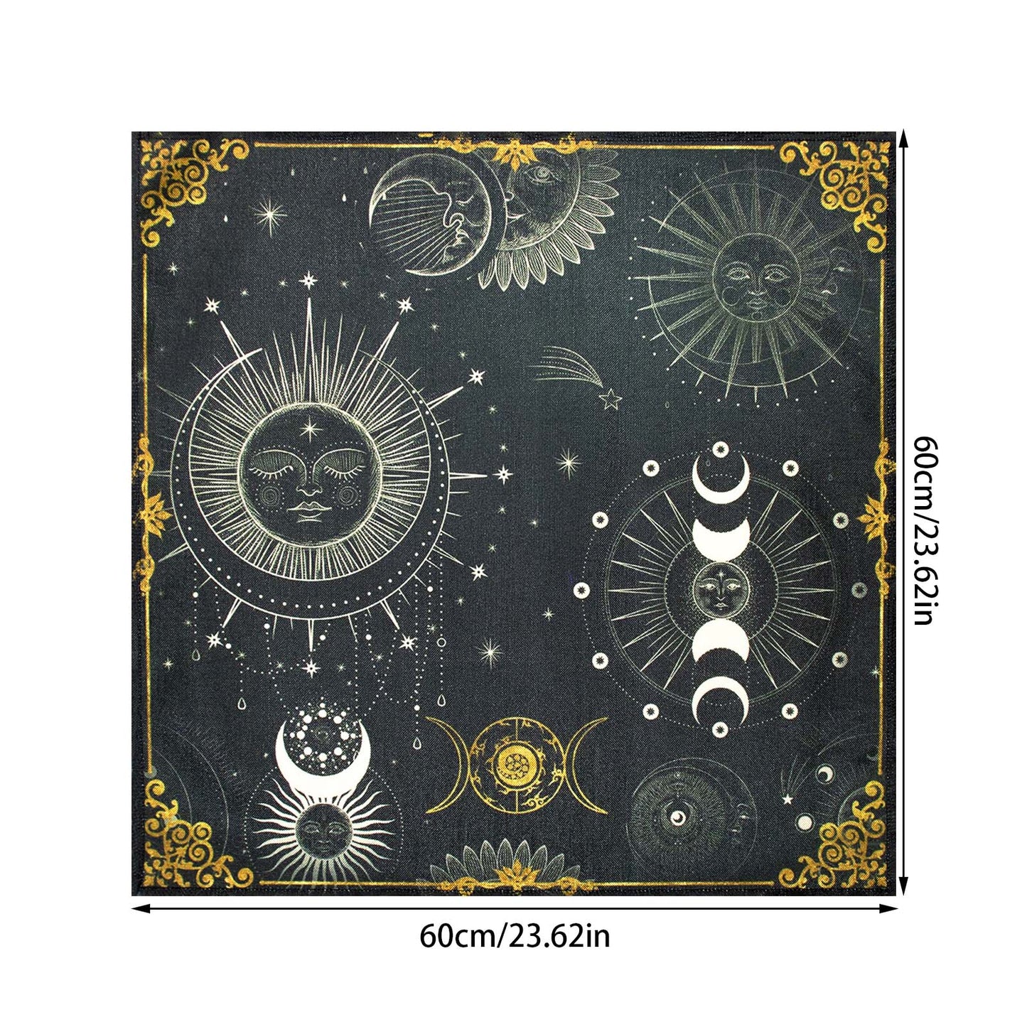 60x60 Tarot Card Tablecloth High Quality Sackcloth Divination Altar Cloth Board Game Fortune Astrology Oracle Card Pad Drop Ship
