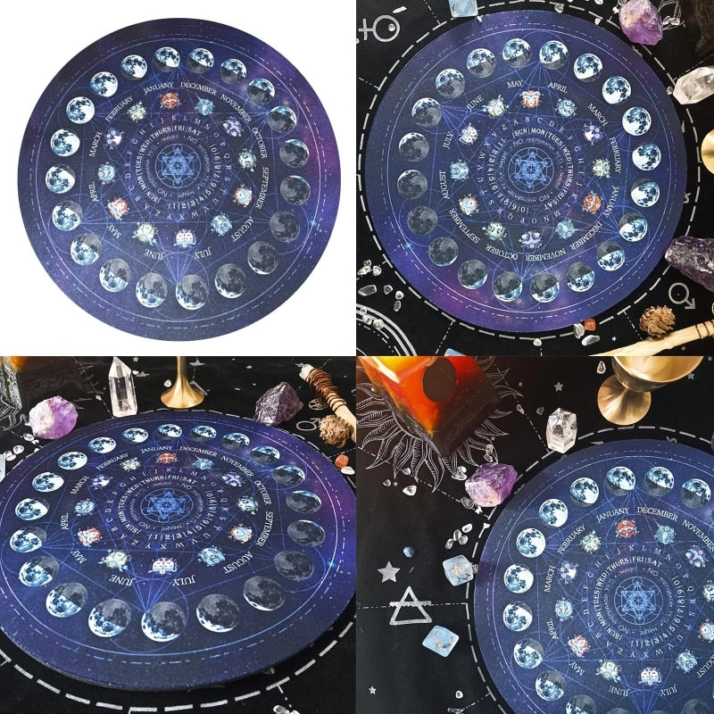 Tarot Tablecloth Magic Altar Table Cloth Astrology Pad Round Shape Pendulum Pad 918E