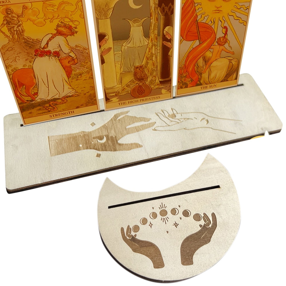Wooden Tarot Card Display Card Holder Base Stable Durable Tarot Card Stand for Enthusiast Divination Altar Game Accessories