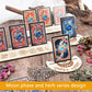2pcs Wooden Tarot Card Stand Witch Divination Tool Display Rectangle Card Holder Altar Supplies Tarot Card Holder Stand Mount