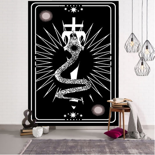Witches High Priest Tarot Art Tapestry Dorm Constellation Hippie Astrology Wall Hanging Mandala for Bedroom Living Room Decor
