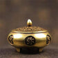 Retro Copper Incense Burner Incense Holder With Cover Twelve Chinese Zodiac Sign Censer Carving Desktop Ornament